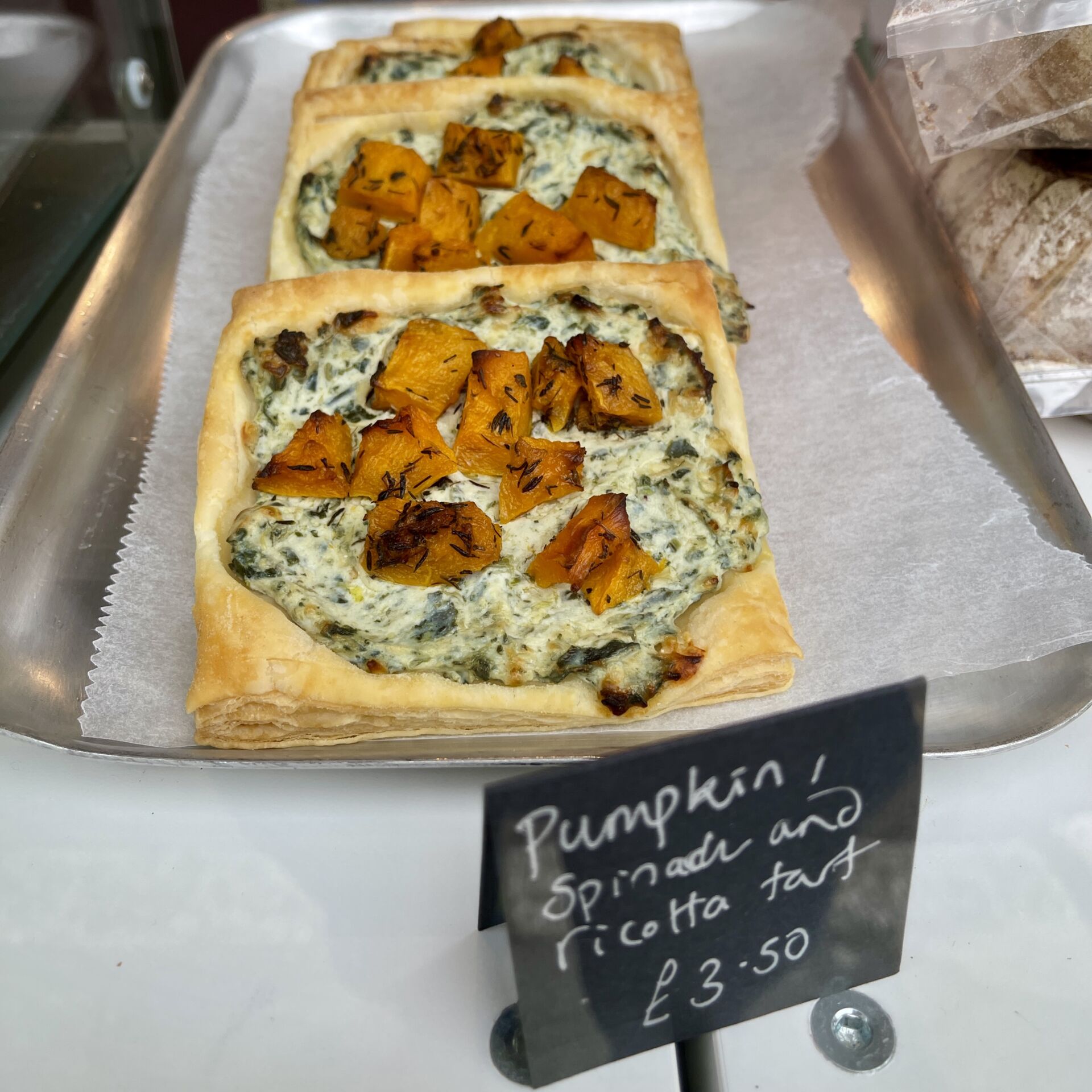 Pumpkin Spinach and Ricotta Tart