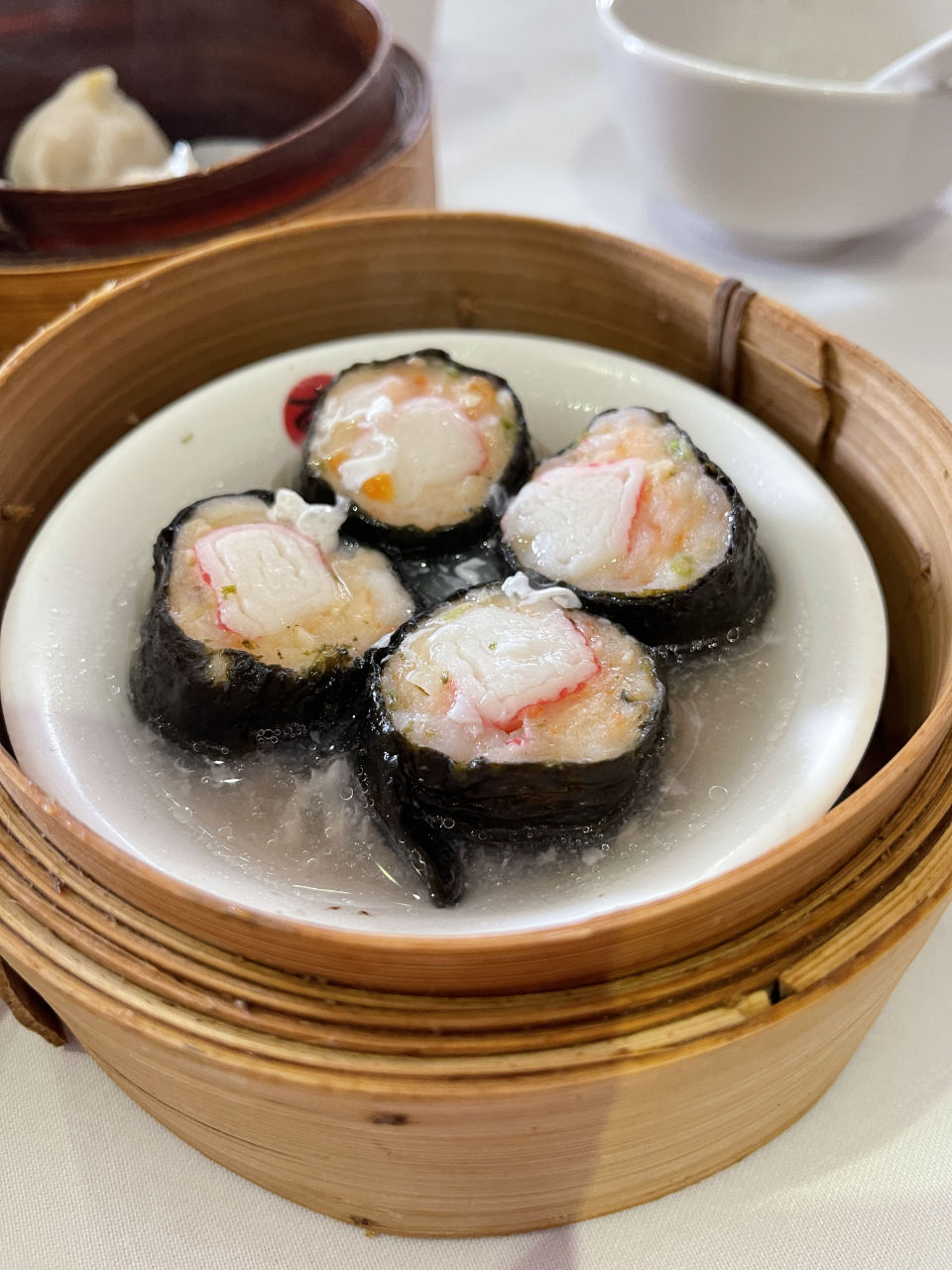 Steamed Seaweed Rolls with Pork and Crab Stick