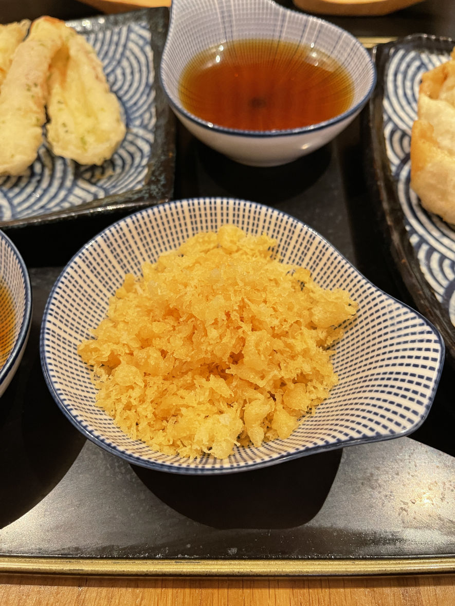 Free Tempura Crunchy Flakes and Light Soy Dipping Sauce
