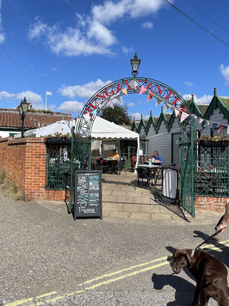 Bungay Castle Entrance via Coffee Shop Bungay Castle Entrance